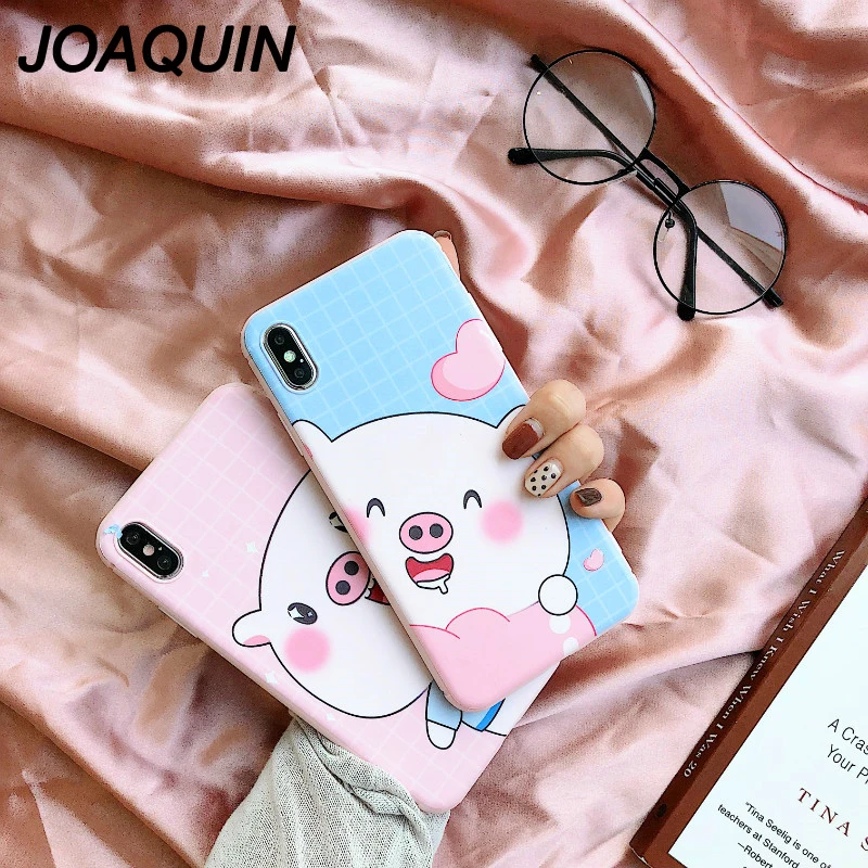 Cartoon Pink Cute Pigs Phone Case For iPhone Xs Max XR XS 6 6S 7 8 Plus X Silicone Soft shell Mobile Bags &amp Cases |