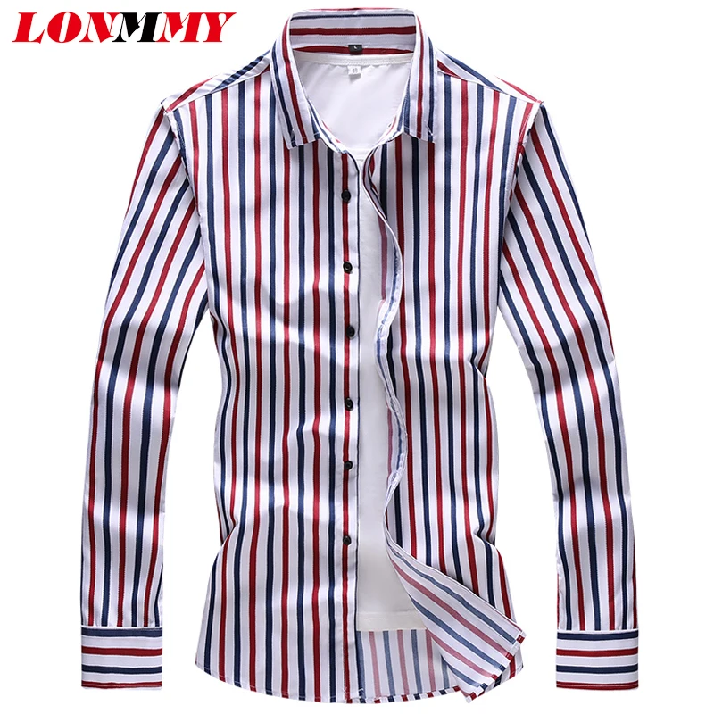 Мужские рубашки с длинным рукавом LONMMY 6XL 7XL мужские повседневные облегающие