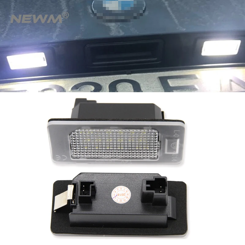 LED License Plate Lights Assembly 24-SMD Error Free LED License Number Plate Light Bulbs for BW E39 E60 E90 1 3 5 X Series Tail Lamps