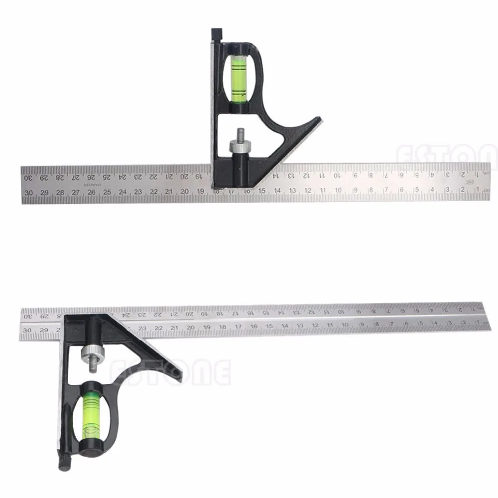 

C18 300mm(12") Adjustable Engineers Combination Try Square Set Right Angle Ruler New