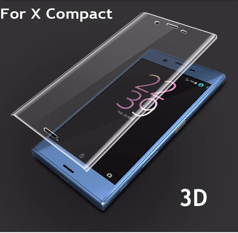 

9H 3D Anti-Explosion Tempered Glass for Sony X Compact Round Curved Full Cover Screen Protector for Xperia F5321 Protective Film