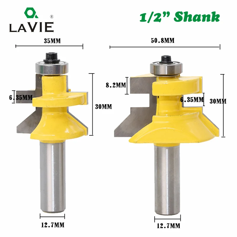 LAVIE 2pcs 12mm 1/2 Shank 120 Degree Router Bit