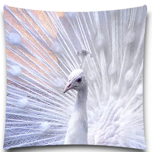 White Peacock with open bird screen 2D print creative Pillow case Square cotton polyester cushion cover 5 size 9 style | Дом и сад