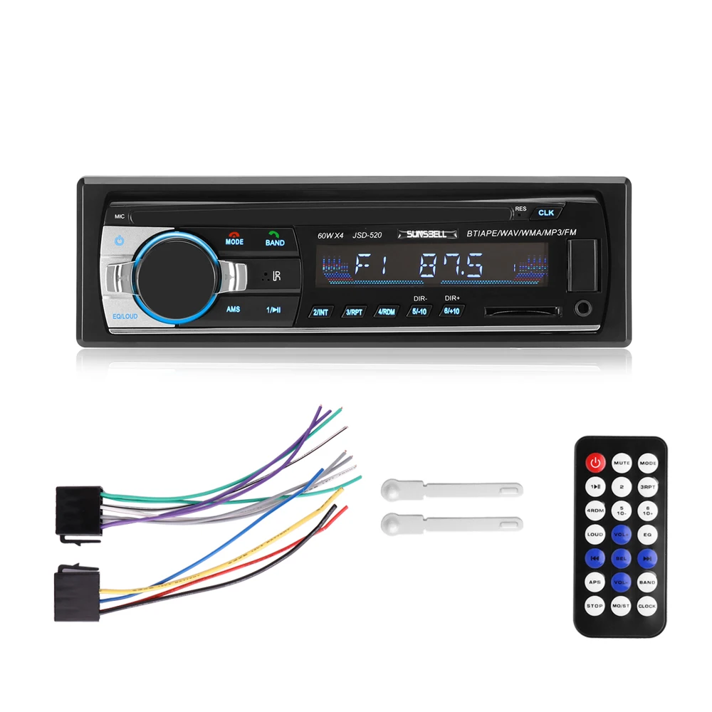 Автомагнитола 60WX4 12 В Bluetooth V2.0 автомагнитола 1 Din FM Aux вход приемник SD USB MP3 MMC WMA Mp3