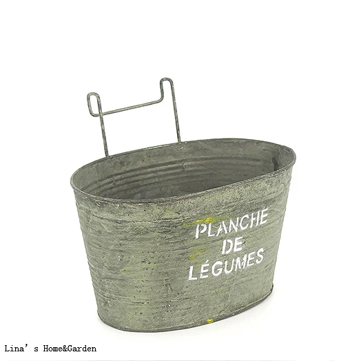 vintage retro galvanized metal zinc wall mini planter (3)