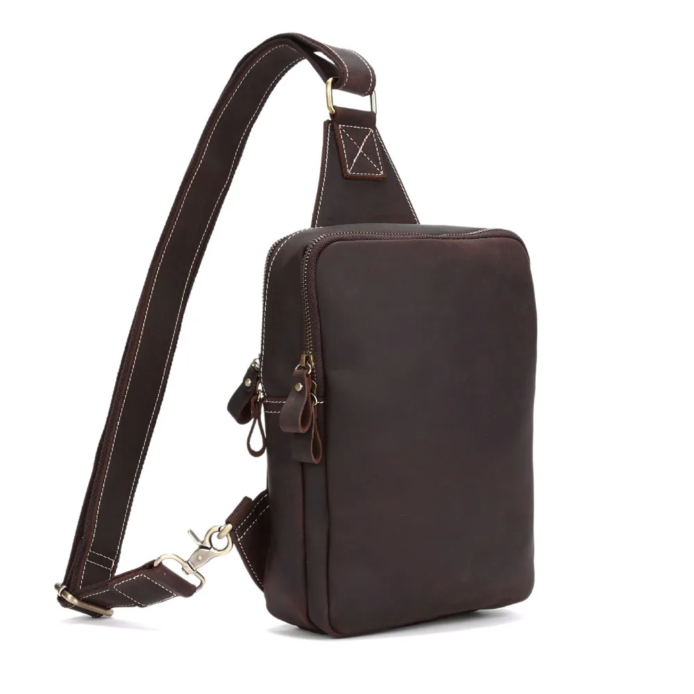

BOLEKE Brand Handmade Cow Leather Men Chest Bag High Quality Vintage Classic Chest Pack Men Large Capacity Versatile Shoulder