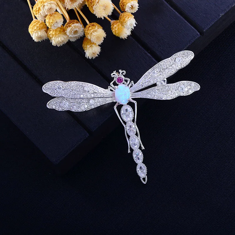 

Classic CZ Cubic Zircon Dragonfly Brooch Pin Women Ladies Scarf Shawl Buckle Brooches XR02798