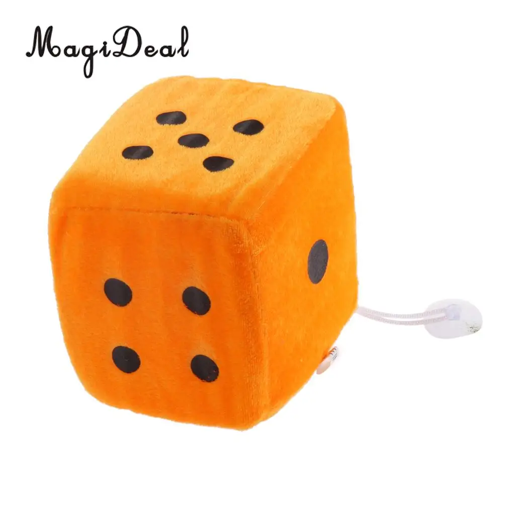 MagiDeal 4 Inch Plush Dice Car/Window Hanger Soft Stuffed Toy with Sucker for Window Sticky Decor Party Travel Club Toy 6Colors