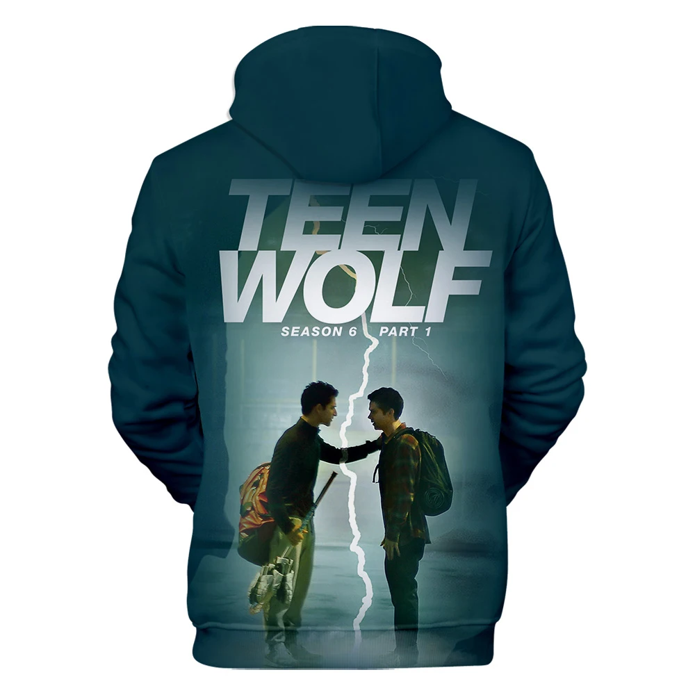 Fashion Teen Wolf Hoodies Derekhale 3D Print Sweatshirts Teen Wolf Men/Women Black Unisex Tops 4XL