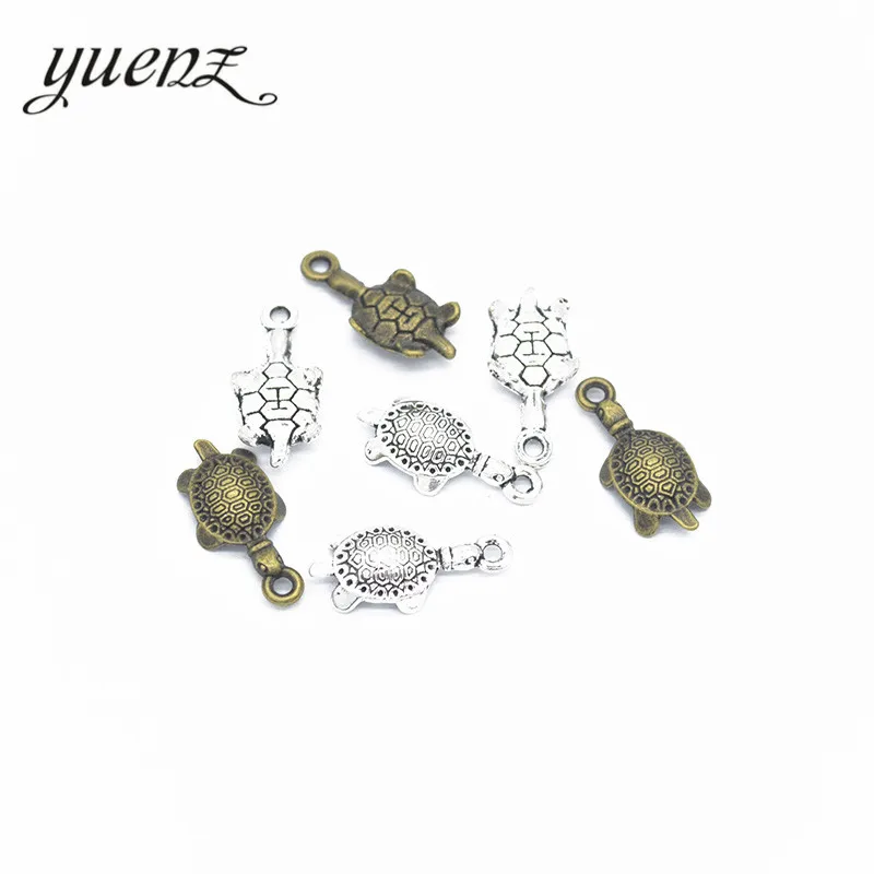 

YuenZ 20 pcs 2 color Antique Silver color tortoise Charms Zinc Alloy necklace,earring bracelet jewelry DIY handmade 20*9mm D756