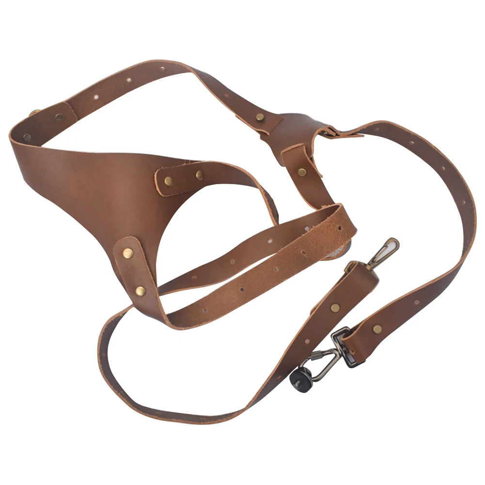 

Adjustable Double Shoulder Outdoor Carrying Accessories Genuine Leather DSLR Tether Universal Anti-lost Photography Camera Strap