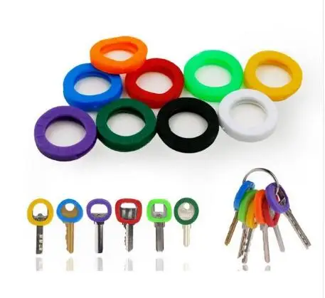 

2018 New Fashion Mixed color 8pcs/16pcs Hollow Multi Color Rubber Soft Key Locks Keys Cap Key Covers Topper Keyring