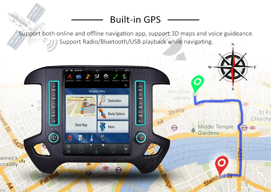 Flash Deal AuCAR Vertical Screen Tesla Style 12.1 inch Android 7.1 Touch Screen Car Radio For Chevrolet Silverado and GMC Sierra 2+32GB IPS 16 Flash Deal AuCAR Vertical Screen Tesla Style 12.1 inch Android 7.1 Touch Screen Car Radio For Chevrolet Silverado and GMC Sierra 2+32GB IPS 16