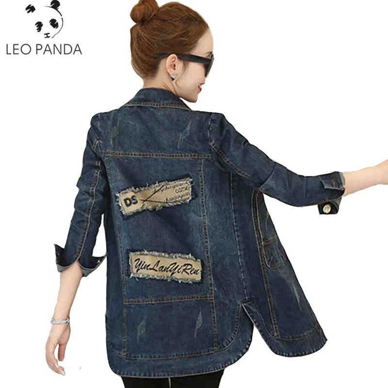 Femme Femmes Manteau Vers Nouveau Mode Manteaux Veste Printemps Jeans As Shown Le Longues Slim Manches Base allumette À Bas Lcy124 Tournent Denim De Tout nqxRZ7Iq