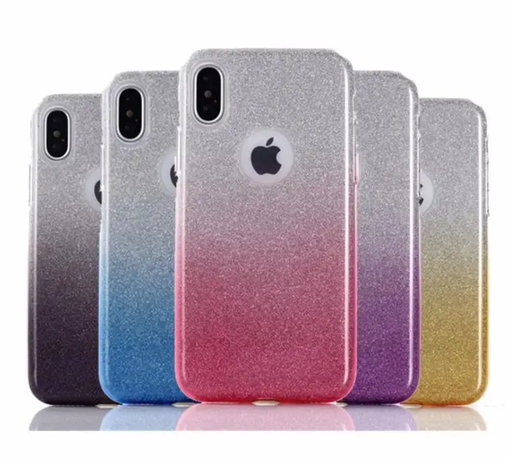 

DOYAEL luxury bling Glitter Epoxy Phone Cases For iPhone X 6s 7 8 6splus 7plus 8plus Clear soft tpu phone case Cover