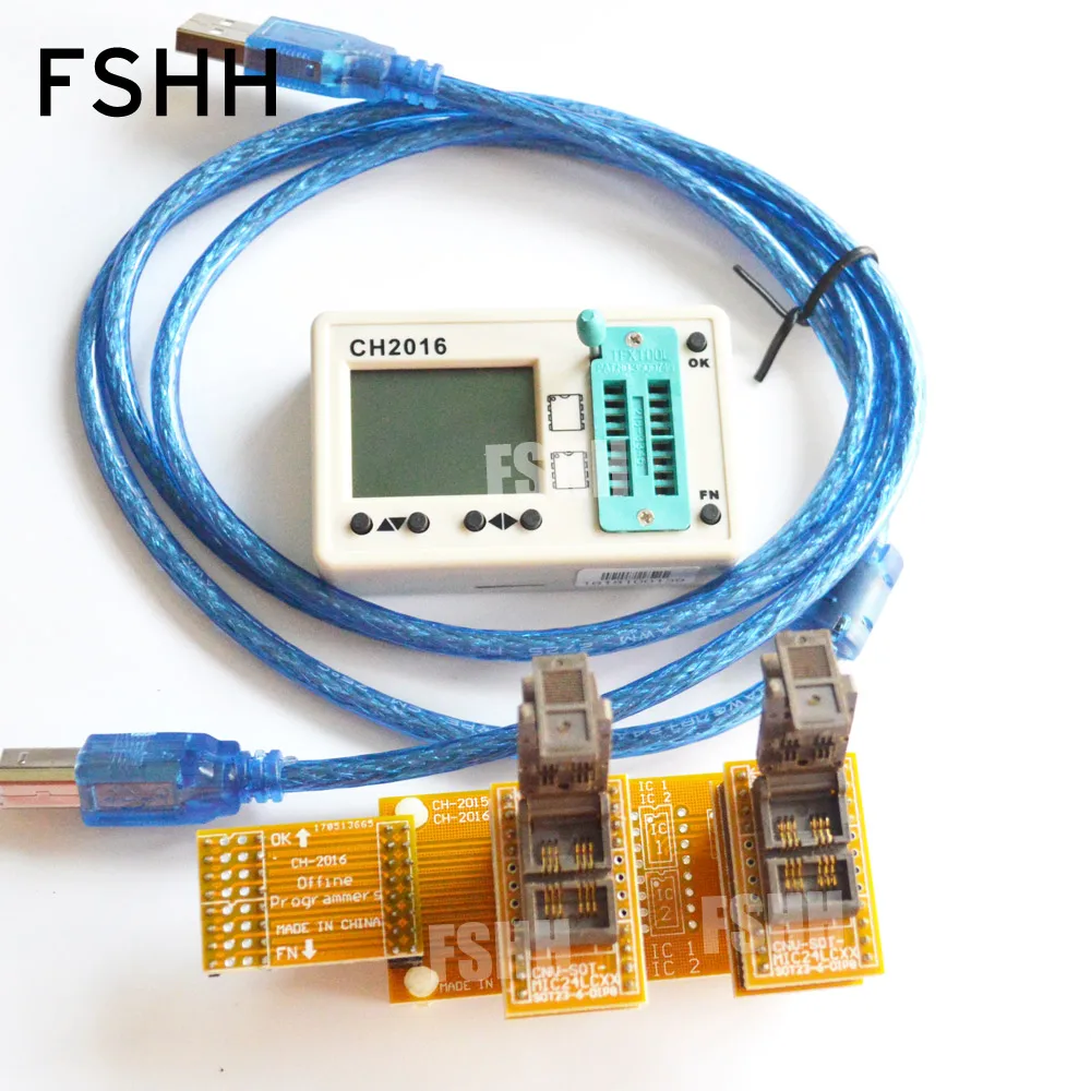 Автономный программист CH2016 SPI FLASH programmer + тестовый сокет для 24c/24lcxxx eeprom 1