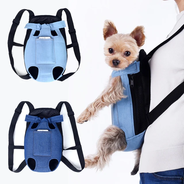 sac a dos chien en Denim pour animaux de compagnie