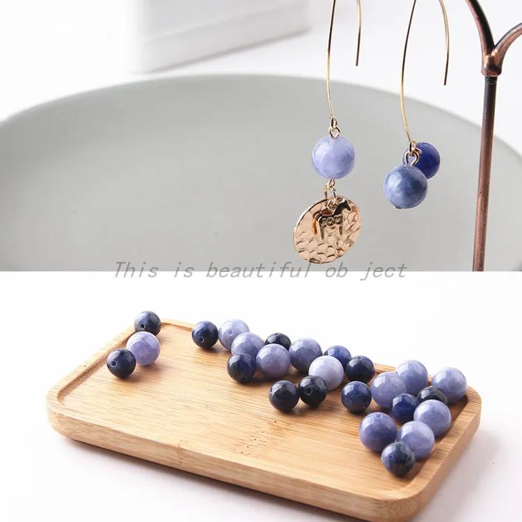 

Floral Sky Blue Exquisite Natural Original Stone Earrings Accessories Jewelry Components Diy Handmade Material 6pcs