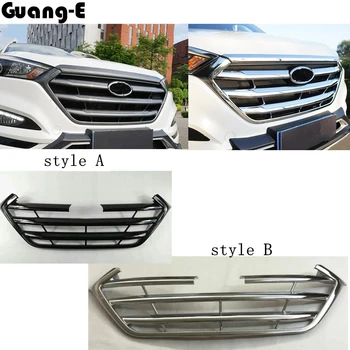 

Car Body Protection Detector ABS Chrome Trim Front Up Grid Grill Grille Around Frame Lamp For Hyundai Tucson 2015 2016 2017 2018