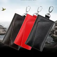 Высококачественный Классический многофункциональный кошелек из натуральной кожи для ключей, квадратный бумажник-ключница унисекс