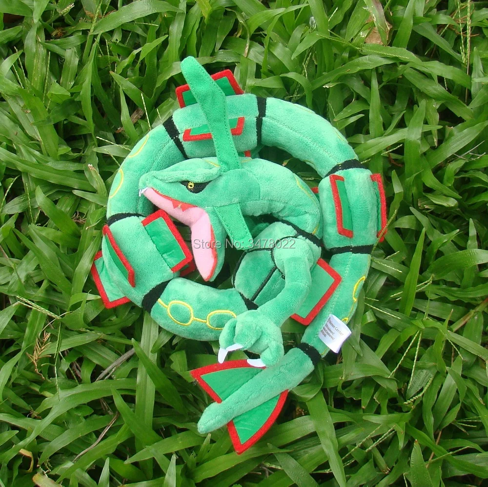 2 стиля Дракон плюшевая игрушка Mega Rayquaza 80 см зеленые и блестящие черные мягкие