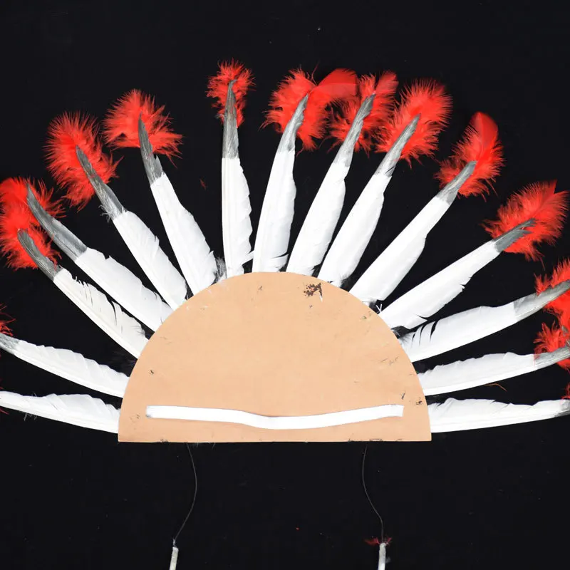 alloween Carnival Day Indian Villus Chief Headdress Colorful Feather Party Hats Headband Caps Supplies Costume Carnival Party (2)