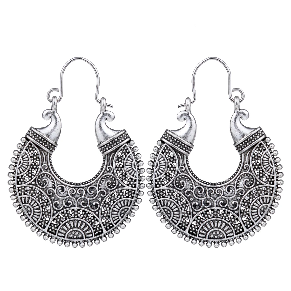 

MYTHIC AGE Tibetan Silver Color Round Vintage Ethnic Dangle Earrings Retail Jewelry Jewellery Gift For Women Girls