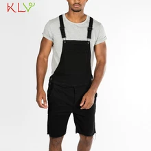 mens overalls shorts black