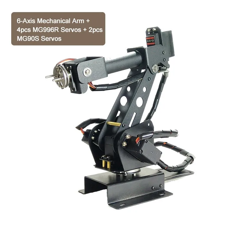 Günstige 6 achse Roboter Arm Robotic Arm Industrielle Mechanische Arm + 4 stücke MG996R Servos + 2 stücke MG90S Servos