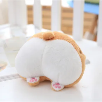 

1pc 13*11cm Cute Corgi Sexy Bottom Coin Bag Stuffed Plush Toy Kawaii Soft Purse Wallet for Girls and Kids Creative Gift Toy Doll