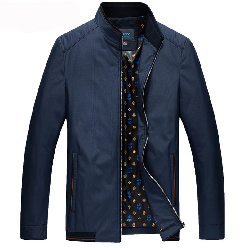 

Men's Spring/Autumn Jacket Man Business Coat Mens Windbreaker Jackets Male Black Casual Jacket Men Outwear Thick Plus Size XXXL