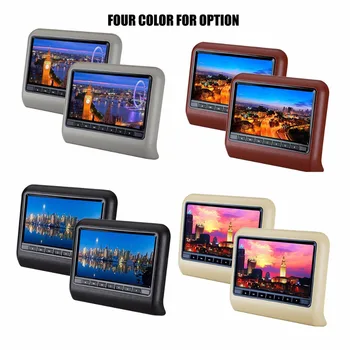 

2Pcs 9 Inch LCD Headrest DVD Player Car Backseat Pillow Moniters one pair of head rest player Free Shipping