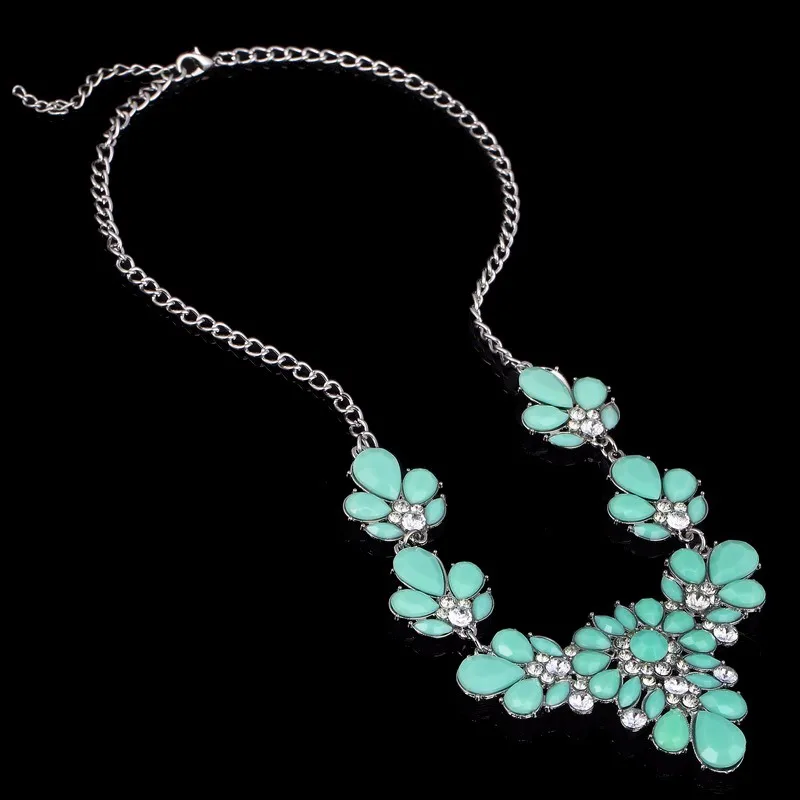 MINHIN, женское массивное ожерелье-чокер с кристаллами, много цветов, синтетические драгоценные камни, ювелирные изделия, свадебное короткое дизайнерское ожерелье-воротник