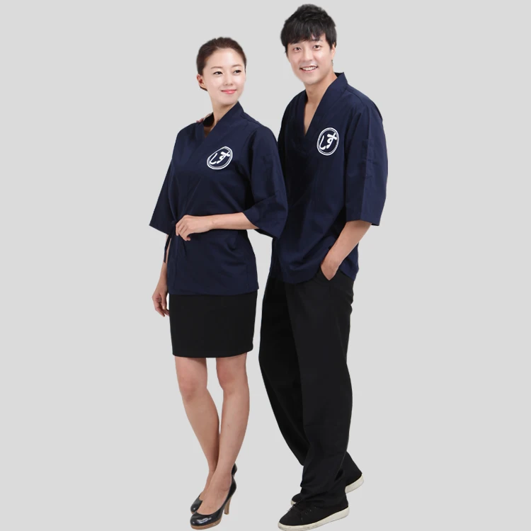 Еда Услуги японский униформа для ресторана Женская и мужская униформа суши-повара японский шеф-повар жакет короткий рукав шеф-повар суши куртка B039