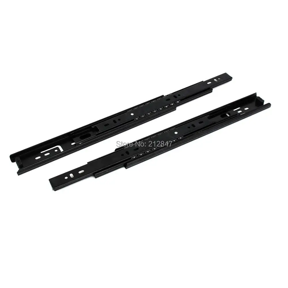 

Pair 3 Sections Black Metal Home Office Cabinet Drawer Ball Slide Tracks 12