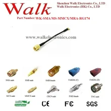 MMCX Мужской Угол SMA Мужской кабель RG174, MMCX SMA кабель, кабель MMCX адаптер, gsm антенный кабель