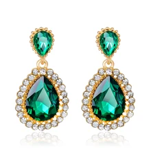Фотография 2017 Drop Earrings for Women Rhinestone Costume Jewelry Earrings With Stones Glass Fringe Dangle Earring Pendants Fashion Women