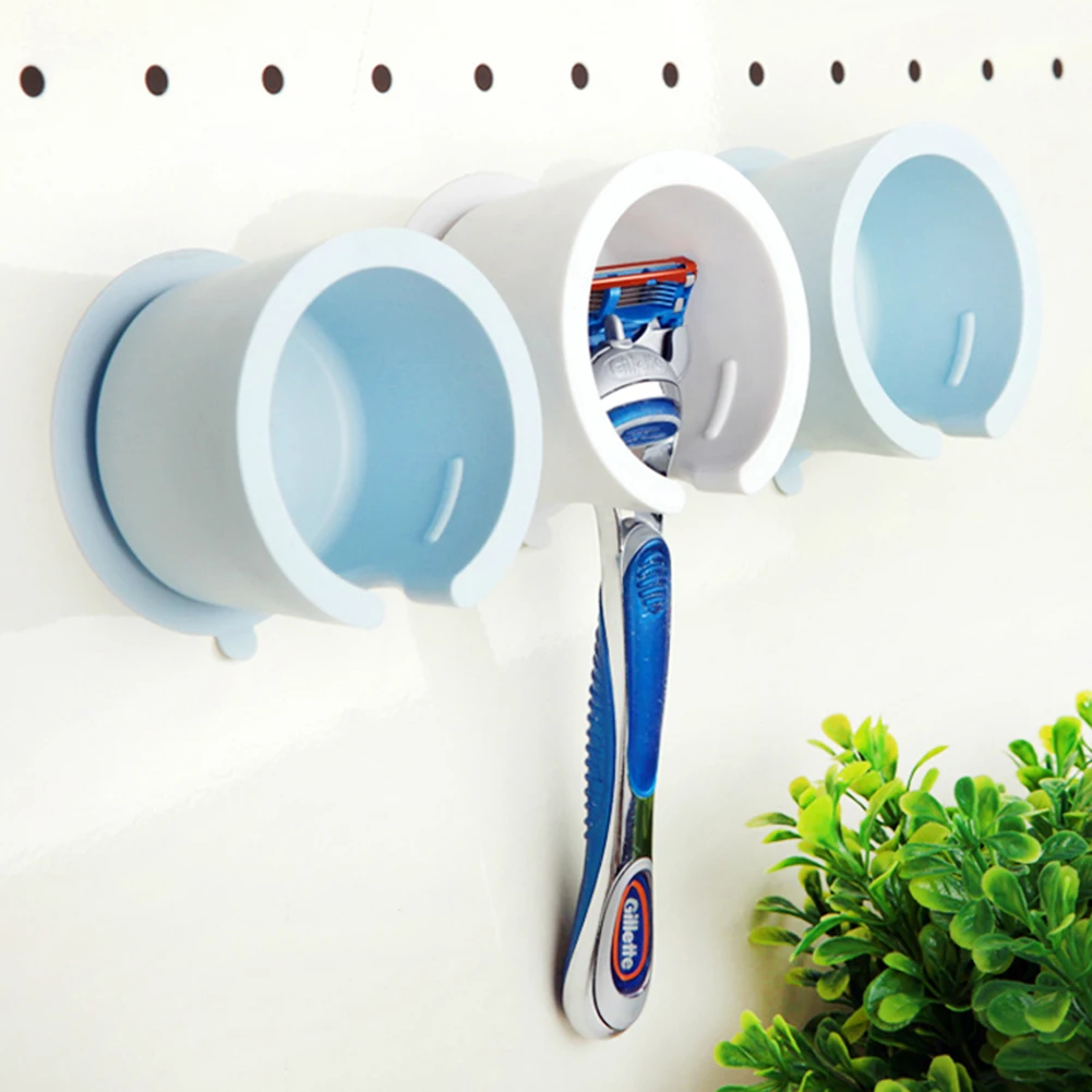 1 шт., НОВАЯ безопасная подставка для бритвы, настенный держатель для зубных щеток, держатель для шапочки для бритвы, органайзер для ванной комнаты, коробка для дома, белая или Синяя