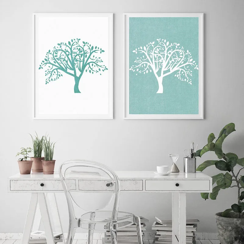 

Scandinavian Wall Art Minimalist Poster Black White Trees Canvas Prints Painting Home Decor Wall Picture for Baby Kids Room