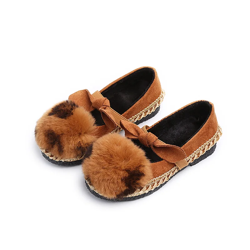 

JUFOYU 2018 Casual Shoes New Children 's Fashion Plush Shoes Girls Bows Trend Shoes Kids Ethnic Style Lace Shoes