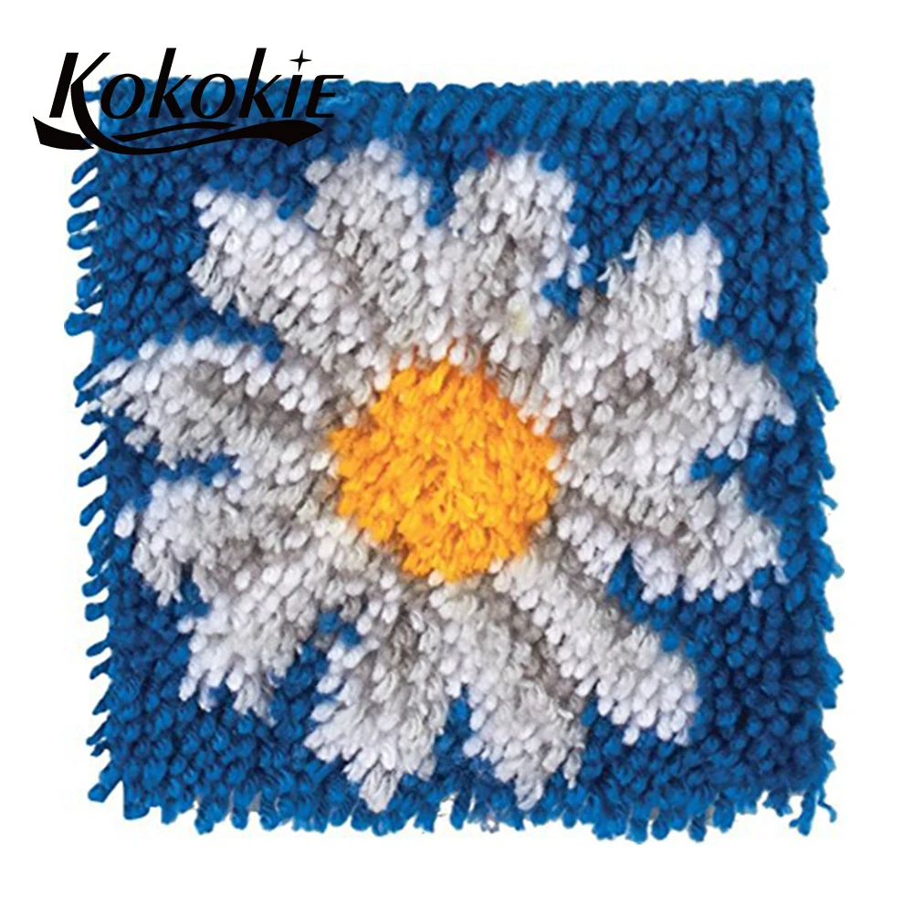 diy hook and latch kits cross stitch sets sale Embroidery Pillowcase Needlework Crocheting Rug cushion flower Embroidered mats | Дом и сад