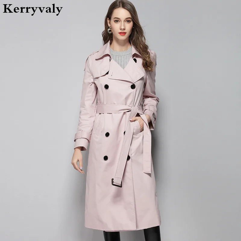 

Winter Long Trench Coat for Women Windbreaker Abrigos Mujer Invierno 2019 Lapel Long Sleeve Women Coats Manteau Femme HiverD1652