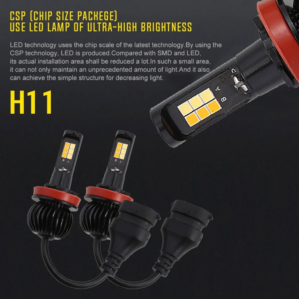 H11 H8 180 Вт 18000лм COB светодиодный налобный светильник лампа 6500 к 18000 люменов чрезвычайно Brigh CSP чипы набор для преобразования желтый белый светильник