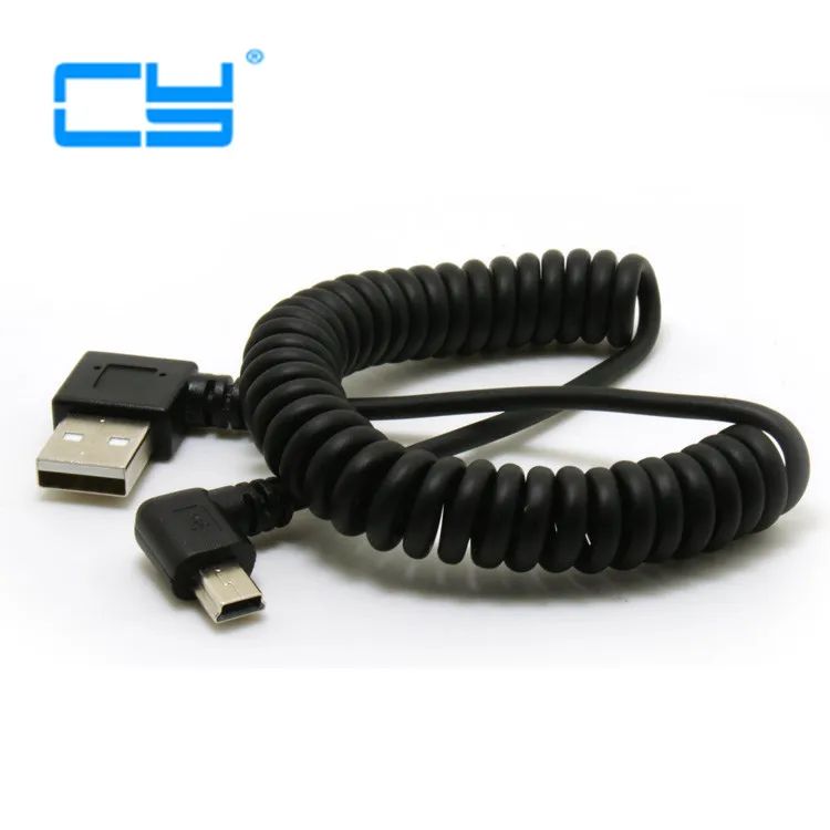 

90 degree double right elbow USB Mini data line left T port for MP3 hard disk camera car navigation data line charging line 1m