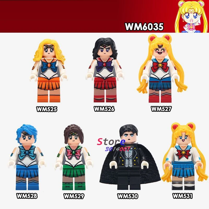 

Single Cartoon Comic Japanese Cartoon Sailor Mars Moon Mercury Jupiter Chiba Mamoru Sailor Venus building block toy for children
