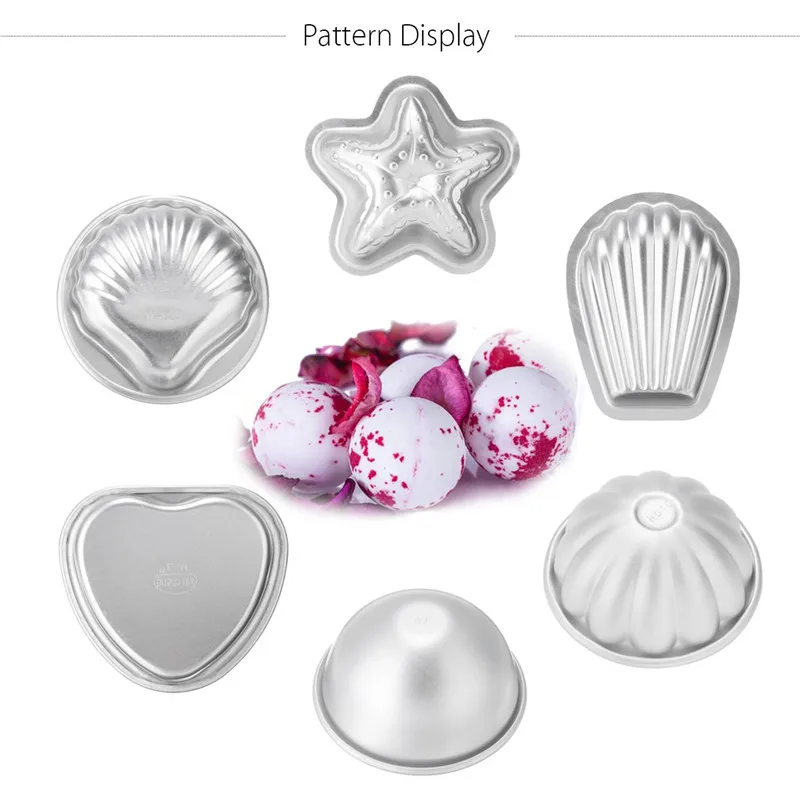 12 قطع المعادن الألومنيوم قالب فقعات الحمام قوالب القصدير كرات الاستحمام الفوارة صنع المعجنات العفن DIY كرات الاستحمام الفوارة الملح صنع الاس...