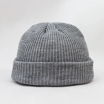 Ограниченная серия, вязанная шапка из полиэстера для взрослых, тонкая Кепка, светильник, 55-62 см, супер эластичная шапка для пары S201 - Цвет: 7-gray