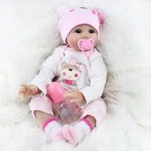 Реалистичные Reborn Baby Doll 55 см мягкие силиконовые для маленьких девочек игрушки Реалистичные дети пупсик с соской детский приятель подарок на день рождения