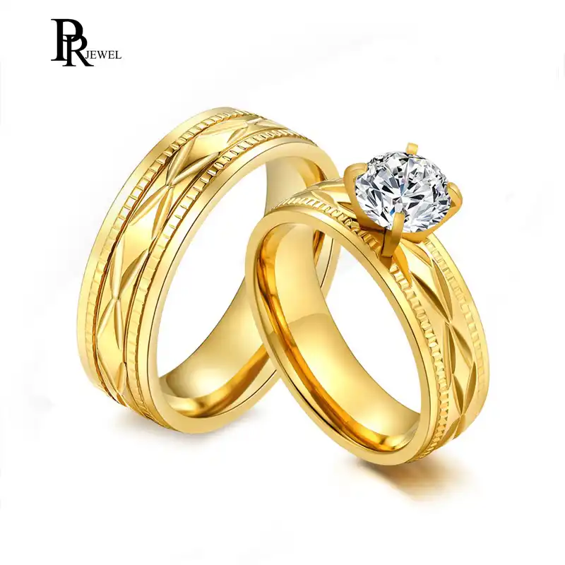 Señoras Anillo de compromiso solitario de 1//2 quilates de acero inoxidable no deslustre cc Talla L
