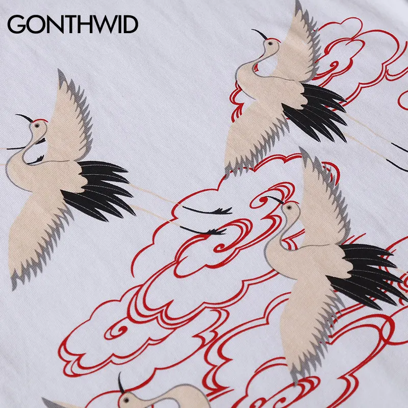 GONTHWID/японский стиль футболки с принтом облака уличная одежда 2019 хип хоп Harajuku